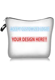 Özelleştirilmiş Desen Kozmetik Çantalar Tuval Makyaj Çantası 3D Kozmetik Torbalar Seyahat Ladies8728358