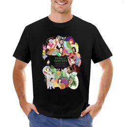 Herrtankstoppar kvinnliga målare som gör historia t-shirt korta tees snabba torkkläder för män