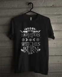 T-Shirts Kuakuayu HJN Daughter Witches Burn Tshirt for Girl Graphic Tshirts Harajuku Women Top Gothic Symbol Printed Tumblr Hipster