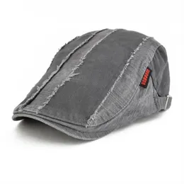 Sboy Hats Voboom gri sıkıntılı pamuklu düz kapak erkekler golf kapakları retro fırıncı çocuk şapka erkek gatsby sürücü kabinleri Beret Boina 1236u