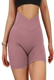 Pantaloncini da donna039s Tasca a vita incrociata Fitness Sport Crisantemo Intimo Abbigliamento da palestra Vita super alta Corsa Sollevamento dell'anca Yog8544267