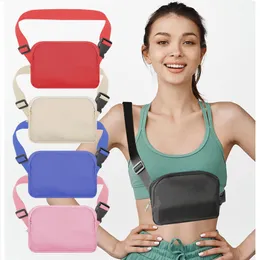 LU Nylon-Hüfttasche, wasserdichte Brusttaschen, Outdoor-Lauf-Crossbody-Handytasche, modisch und vielseitig für Männer und Frauen