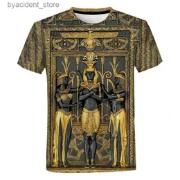 Homens camisetas 2022 Antigo Egito 3D Impressão T-shirt Egípcio Harajuku Streetwear Camiseta Homens Mulheres Moda Casual Manga Curta Cool Tee Tops L240304