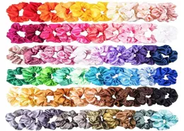 60PCS Solidny kolor Satin Satin Hair Pasme Women039s lub dziewczęta 039 Fryzjerskie opaski do włosów odpowiednie dla kobiet039s kucyk Scrun8011817