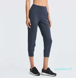 L22 Kvinnor Capri Pants Yoga Outfits Forming Naked Feeling Sports Trousers Mode Low Weightless Soft With Pockets Fitness Wear