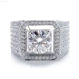 Provence 18K Men Style White Gold 3 Karat Moissanite Diamond Wedding Ring