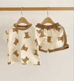 2021 nette Baby Sommer Kleidung Sets Cartoon Bär Kinder Kurzarm T-shirtShorts 2 stücke Set Homewear Kleinkind Baumwolle Casual Anzüge in8513621