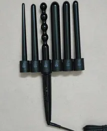 6 in 1ヘアカーラーセットカーリング杖スパイラル電気カーリングアイアンマシンコニカルひょうたん型交換可能なバレル9mm32mm8354813