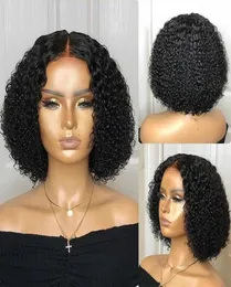 Celebridade penteado pequeno kinky encaracolado fechamento do laço perucas indiano remy 130 densidade africano hd peruca dianteira diva11200432