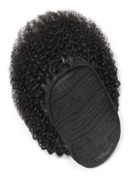 Peruano rabo de cavalo afro kinky encaracolado 100gset uma peça extensões de cabelo rabo de cavalo encaracolado cabelos virgens inteiros 100 cabelo humano7957768