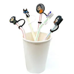 Juchiva Custom Coraline The Secret Door Soft Silicone Straw Toppers Tillbehör Täcker Charms Återanvändbart Splash Proof Drinking Dust Plug Decorative ZZ