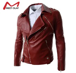 Ganze 2017 Männer Leder Jacken Winter Herbst Männlichen motorrad Biker Jacken Faux Leder Mäntel Westen jaqueta de couro masculin6432844