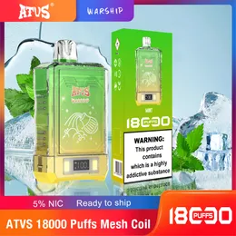 VAPER 18000 Puffs Puff 18k jednorazowe Nowe oryginalne e-papierosy zawiera cewkę siatki 18 ml jednorazowe daryosły Pen 0% 2% 3% 5% doładowalne 750 mAh