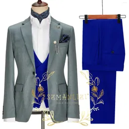 Men's Suits 3 Pieces Slim Fit Suit Formal Business Groom Wear Wedding Tuxedos Blazer Vest Pants Set Costume Homme Mariage