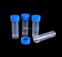 5ml Plastic Test Tubes Blue Screw Caps Small Bottle Vials Storage Vial Container for Lab3165568