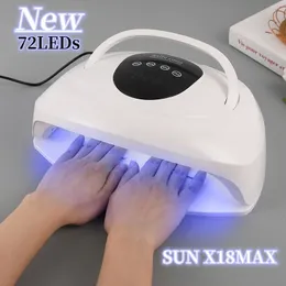 320W SUN X18MAX Poderosa UV LED Lâmpada de unha para manicure Gel Polonês Máquina de secagem com grande LCD Touch Auto Sensor Secador 240229