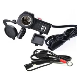 Motocicleta 21a carregador usb à prova dwaterproof água isqueiro soquete 2 em 1 carregador de energia guiador da motocicleta com interruptor 15m line4442923