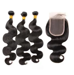 9A Peruvian Peruvian Dishorting Hair Sefts with Lace Closure Natural Color 3pc Bundles 1PC Top Top 4x4 extensions 8782645