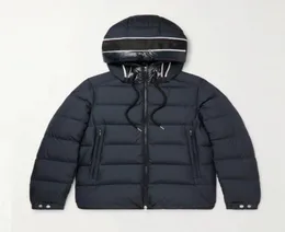 Men Black Short Down Jacket Nylon Designer Coat Puffer Detachable Hood Stand Collar Warm Outwear4644458
