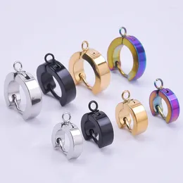 Dangle Earrings 10pcs 12x10mm 15x13mm Wide Hoops For Women Men Accessories DIY Charms Stainless Steel Earring Piercing Jewelry