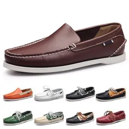 Style04 Мужские модельные туфли из кожи в британском стиле, черные, белые, коричневые, зеленые, желтые, красные, модные, удобные, дышащие, дизайнерская спортивная обувь на открытом воздухе