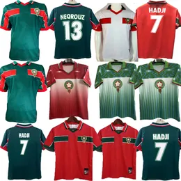 Marroquino 1994 1995 1998 Retro Marrocos Futebol Jersey Hakimi Ziyech EN-NESYRI OUAKILI NEQROUZ BASSIR SAISS Maroc maillot EL HADRIOUI Camisa clássica de futebol masculina