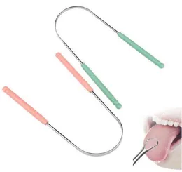 1 peça raspador de língua de aço inoxidável escova de limpeza oral escova de dentes higiene de alta qualidade 2206147917793