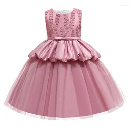 Платья для девочек, элегантное платье с цветочным узором для девочек, вечернее бальное платье, детское свадебное платье принцессы