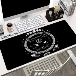 Pads Katze Mauspad Hexen Mond Tarot Schwarz Schreibtischunterlage Tisch Schreibtischunterlage Big Art Mousepad Mauspads Büroteppich XXL Computer Mausepad 80x30