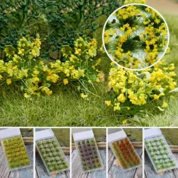 Dekorativa blommor kransar blommor kluster modell leksaker för järnvägslandskap simulering vild tåg gräs sandbord layout diy landskap warg 2024304