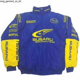 Designer 24SS F1 Racing Suit Style Autumn Winter Fashion Massion Cotton Subaru سترة رجال مطرزة بالكامل