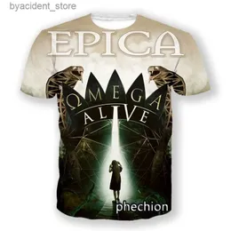 Men's T-Shirts phechion New Fashion Men/Women EPICA 3D Printed Short Sleeve Casual T-Shirt Sport Hip Hop Summer Tops L117 L240304