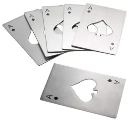 6PCSSet Creative Poker Shaped Bottle Opener Rostfritt stål Mini Pokeröppnare Portable Wine Beer Beer Soda Openers Kök Bar TOCE7746666