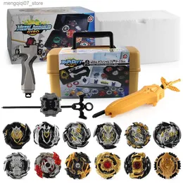 Beyblades Metal Fusion Toupie S Set Burst Metal Fusion Gyro med handtag Launcher Tool Box Spinning Top Toys for Boys Children Gifts XD168-21R L240304