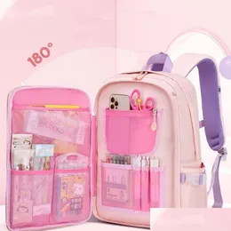 Mochilas Crianças Mochila Bonito Meninas Bookbag Saco de Escola Leve para Estudantes Elementares Mulheres Viajam Back Pack Lantejoulas Decoração 230613 Dhlmb