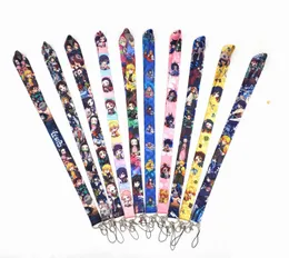 Mode telefonband charms anime lanyard nyckelchain demon slayer kimetsu no yaiba blad of spöke vintage nyckelringar för kvinnor tjej cosplay smycken gåva