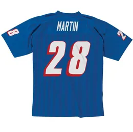 Stitched football Jersey 28 Curtis Martin 1996 blue white mesh retro Rugby jerseys Men S-6XL