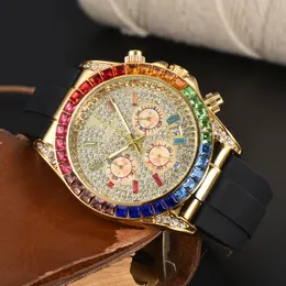 2024 relogio masculino diamante mens relógios de luxo relógio moda preto dial calendário pulseira ouro dobrável fecho mestre masculino presentes casais