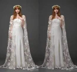 Bridal Cape długość podłogi koronkowe szale weselne Cloak 2019 Fall New Long Bolero Coats Akcesoria ślubne Wydarzenia Opakowania 8985191
