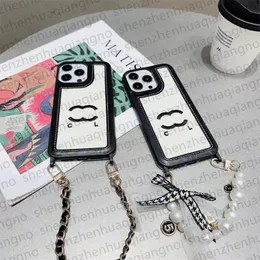 For iPhone 15 Pro Max Cases Phone Case Designer C iPhone Case Apple iPhone 14 Pro Max 13 12 Case Luxury Wrist Strap Chain Cell Phonecases