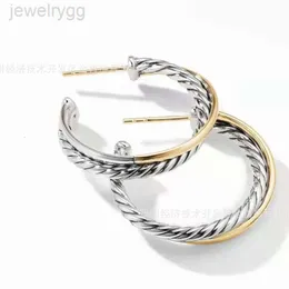 디자이너 David Yumans Yurma Jewelry 925 Sterling Silver Two Tone Twisted Wire Circular Earrings