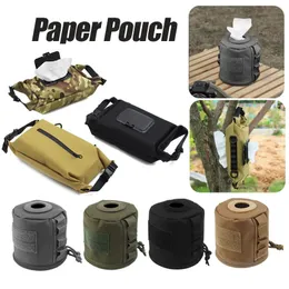 Molle Roll Paper Storage Bag Outdoor Tactical Military Tissue Case Toilet Holder for Camping Tools 240220