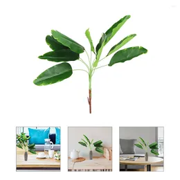 Dekorativa blommor simulerade bananblad konstgjorda blad simulering grön falsk för hantverk dekor prydnad stor växt