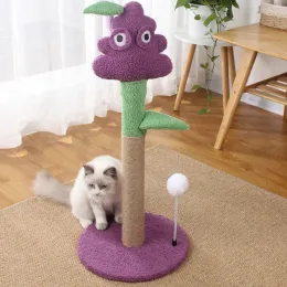 Scratchers Cat Climbing Tree Sisal Claw Sliping Purple Grape Shape Interactive Multifunktionellt katttorn för kattunge