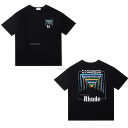 Luxury Brand Rhude T Shirt Fashion Tshirt Mens Sesigner T Shirts Men Casual Short Sleeve High Quality Tees Us Siize S-xxl 633