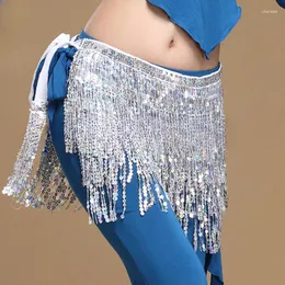 Stage Wear 12 Colors Belly Dance Accessories Women Hip Scarf Tassel Sequins Belt Girls