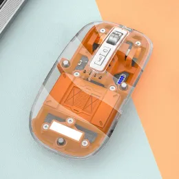 الفئران المحمولة اللاسلكية الماوس ماوس قابلة لإعادة الشحن threemode الشفافة Bluetoothcompatible الماوس 2.4 جيجا هرتز للكمبيوتر المحمول