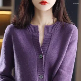 Women's Knits 2024 Women Discount Knitted Cashmere Cardigan Small Coat Spring Autumn Loose Slim Sweaters Tops