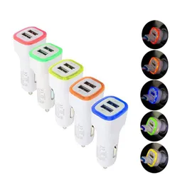 Cell Phone Accessories Charger LED Dual USB Ports 5V 21A Car Chargers Phone Input 12V 24V Universal Vehicle3427620