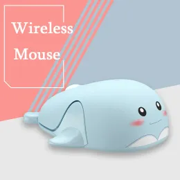 الفئران اللطيفة 2.4g اللاسلكي الماوس الرسوم المتحركة Dolphin 3D Mice Mini Gaming Mause Mause USB Mouse Optical Custom